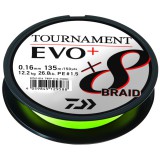 Daiwa Tournament X8 Braid Evo+ Ch Chartreuse 135m 0,10mm 6,7kg fonott zsinór (12761-010)