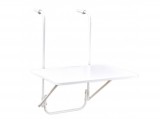 DAJAR BALCONY összecsukható, korlátra akasztható fém kerti asztal - fehér