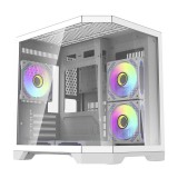 Darkflash Computer Case FT350 Mini Torony Számítógépház + 5db 120mm aRGB ventilátor - Fehér (FT350 WHITE)