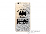 DC Comics folyadékos hátlap Apple iPhone X/XS készülékhez, csillámos ezüst, Bat Girl 007