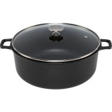 De Buyer Choc Extreme, 24cm, 4,7l, Indukciós, Üveg Fedeles, Öntöttvas, Fekete edény