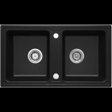 Deante Zorba 2 medencés gránit mosogató medence néro