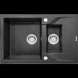 DEANTE ZQN_2513 Andante 1.5 medencés gránit mosogató csepegtetővel fekete (ZQN 2513)