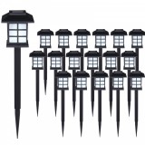 DEBAU Földbe szúrható napelemes kerti lámpa 18 darabos házikó megjelenésű szolár lámpa készlet