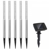 DEBAU Napelemes kerti rúdlámpa 5 db külön napelemmel Földbe szúrható szolár készlet