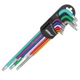 DEDRA 06F225 Extra hosszú színes torx kulcsok T10-T50 készlet 9db S2