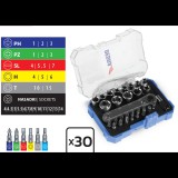 Dedra dugókulcs és bitkészlet 30 db, műanyag doboz