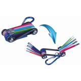 DEDRA Kerékpáros többfunkciós szerszámkészlet 9db, CRV, szín, karabiner