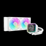 DeepCool CPU Water Cooler - LD240 WH (max 21dB; max. 122,39 m3/h; 2x12cm, LED kijelző, fehér)