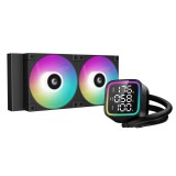 DeepCool LD240 vízhűtés 240mm, kijelzős, ARGB, fekete, Intel/AMD processzorokhoz - R-LD240-BKMSN-G-1