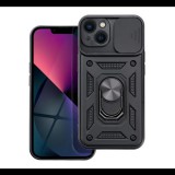 Defender szilikon telefonvédő (ütésállóság, tartógyűrű, kameravédő) FEKETE Apple iPhone 13 "Gigapack csomagolás" (GP-134099) (GP-134099)