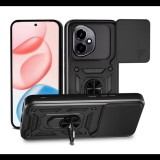 Defender szilikon telefonvédő (ütésállóság, tartógyűrű, kameravédő) FEKETE Honor 400 "Gigapack csomagolás" (GP-169842) (GP-169842)