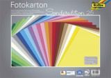 Dekorkarton, 2 oldalas, 50x70 cm, 300 g, 25 lap, FOLIA, vegyes színek (FL612599)