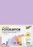 Dekorkarton, 2 oldalas, A4, 300 g, 10x5 lap, FOLIA, „Pastel”, vegyes színek