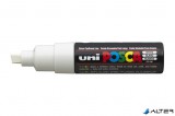 Dekormarker, 8 mm, vágott, UNI "Posca PC-8K", fehér