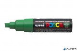 Dekormarker, 8 mm, vágott, UNI "Posca PC-8K", zöld