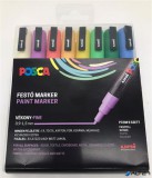 Dekormarker készlet, 0,9-1,3 mm, UNI "Posca PC-3M", 8 különböző pasztell szín