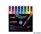 Dekormarker készlet, 0,9-1,3 mm, UNI "Posca PC-3ML", 8 különböző csillogó szín