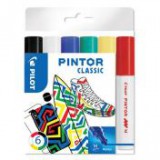 Dekormarker készlet, 1,4 mm, PILOT "Pintor M" 6 különböző klasszikus szín [6 db]