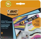 Dekormarker készlet, 1,5 - 2,3 mm, BIC "Paint marker", 8 különböző élénk szín