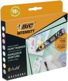 Dekormarker készlet, 1,5 - 2,3 mm, BIC Paint marker, 8 különböző pasztell szín (BC527429)