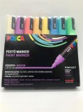Dekormarker készlet, 1,8-2,5 mm, UNI Posca PC-5M, 8 különböző pasztell szín (TUPC5MPASZTELL)