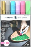 Dekormarker készlet, akril, 4 mm, SCHNEIDER Paint-It 320, 6 különböző szín (TSC320V62)