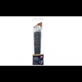 Deli Arte Nuevo Macskanyelv formájú szintetikus 6 darabos Ecset készlet 2-12mm - Fekete (DEL73894)