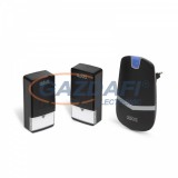 DELIGHT 55343BK-2 Digitális elem- és vezeték nélküli csengő - Kinetic