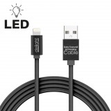 Delight 55442I-BK Adatkábel - iPhone - 1A - LED - fekete - 1 m