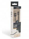 DELIGHT 55442I-BK LED USB - Lightning kábel fekete 1m