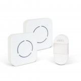 Delight Digitális elem- és vezeték nélküli csengő - Kinetic - 2 beltéri - fehér - kék LED (55331WH-2)