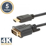 Delight DVI-D (Dual Link) (24+1) - HDMI aranyozott kábel 5m Black 20382