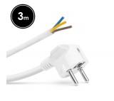Delight Hálózati szerelhető tápkábel dugóval - 3 m kábellel - 3 x 1,5 mm² - fehér