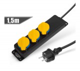 Delight Kültéri elosztó fedéllel - 1,5 m - 3 x 230V - 3 x 1,5 mm2, gumi - IP44