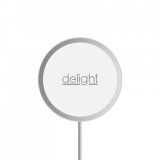 Delight Mágneses vezeték nélküli töltőpad - Type-C - ezüst
