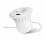 Delight Rejtett - beépíthető konnektor + USB - fehér