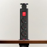 Delight Rejtett elosztó 3-as szálcsiszolt titán fekete, kapcsolóval