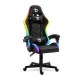 Delight RGB LED-es gamer szék - karfával, párnával - fekete