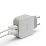 Delight USB Hálózati adapter 2xUSB fehér