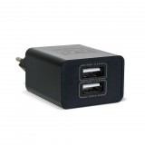 Delight USB Hálózati adapter 2xUSB fekete (55039-2BK)