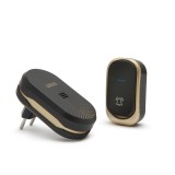 Delight Vezeték nélküli csengő elemes kültéri 230V beltéri egység ,fekete, ovális