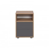 Délity Bútor JOY J6 éjjeliszekrény - spanyol tölgy / fényes antracit