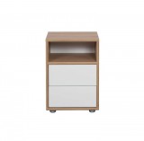 Délity Bútor JOY J6 éjjeliszekrény - spanyol tölgy / fényes fehér