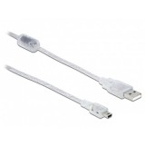 DeLOCK 0.5m, USB2.0-A/USB2.0 Mini-B USB kábel 0,5 M USB A Mini-USB B Átlátszó