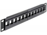Delock 10" keystone patch panel 12 portos, fekete (43259)