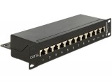Delock 10 Patch Panel 12 portos Cat.6A fekete (43310)
