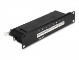 Delock 10 patch panel 8 porttal Cat.6A 1U fekete