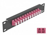Delock 10 üvegszálas patch panel 12 portos LC Duplex ibolya 1U fekete