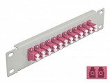 Delock 10 üvegszálas patch panel 12 portos LC Duplex ibolya 1U szürke